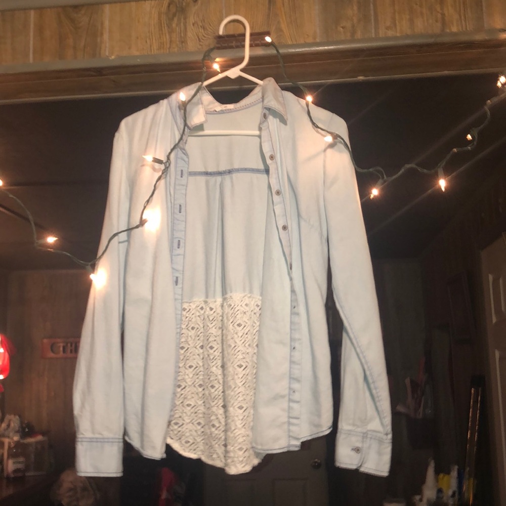 Denim style cover up top